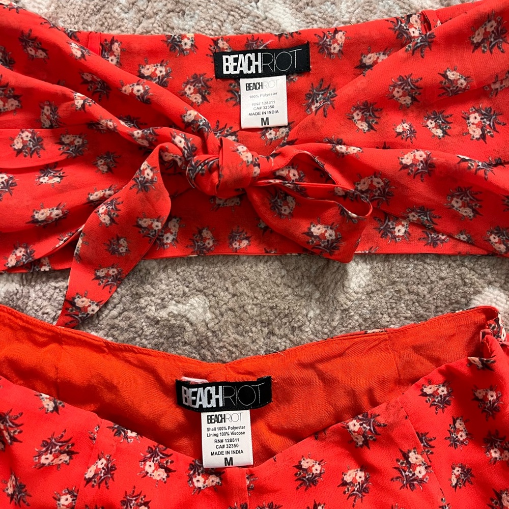 Beach Riot Red Floral Two-Piece Set - Picture 2 of 2